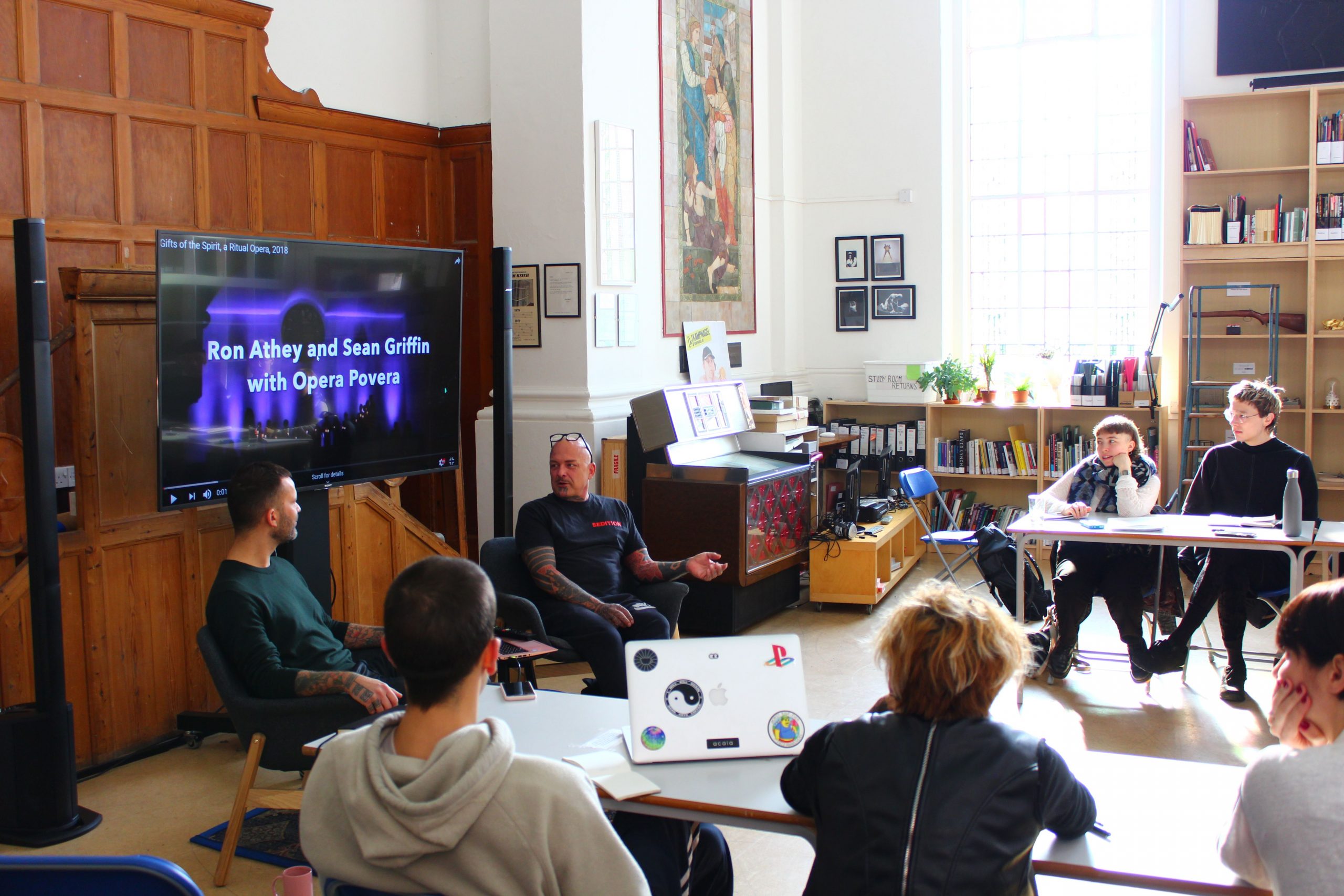 Ron Athey in conversation with Dominic Johnson in LADA's Study Room.