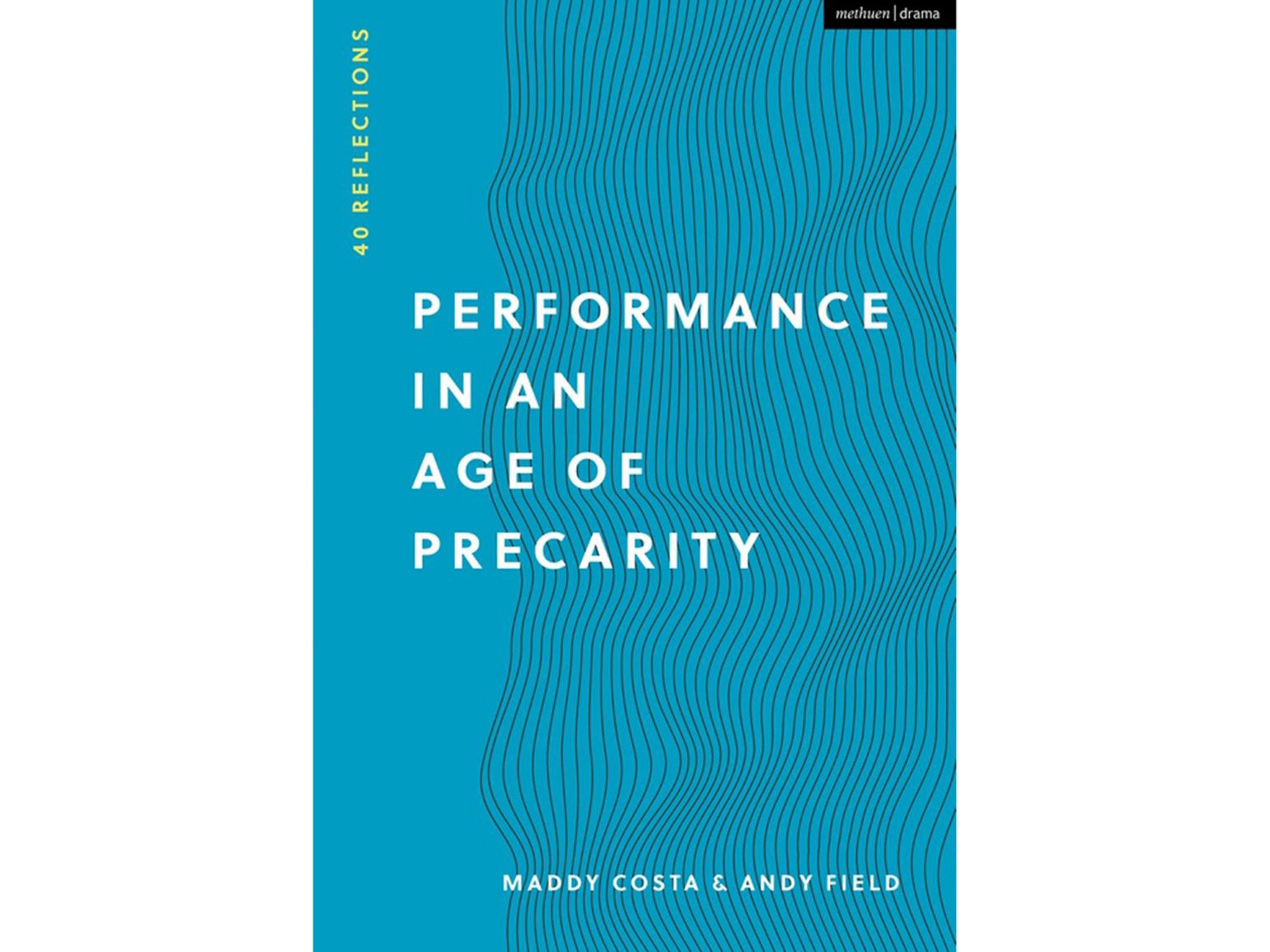 Precarity Blue book cover with thin wavy lines.