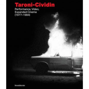 Taroni-Cividin cover. Black and white image of a car on fire.