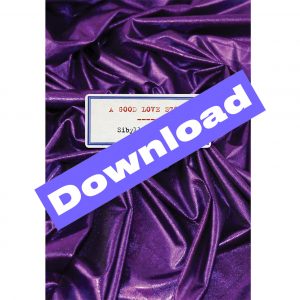 A book cover of purple fabric